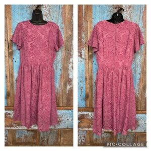JunieBlake Rose Floral MIDI Dress Size Large